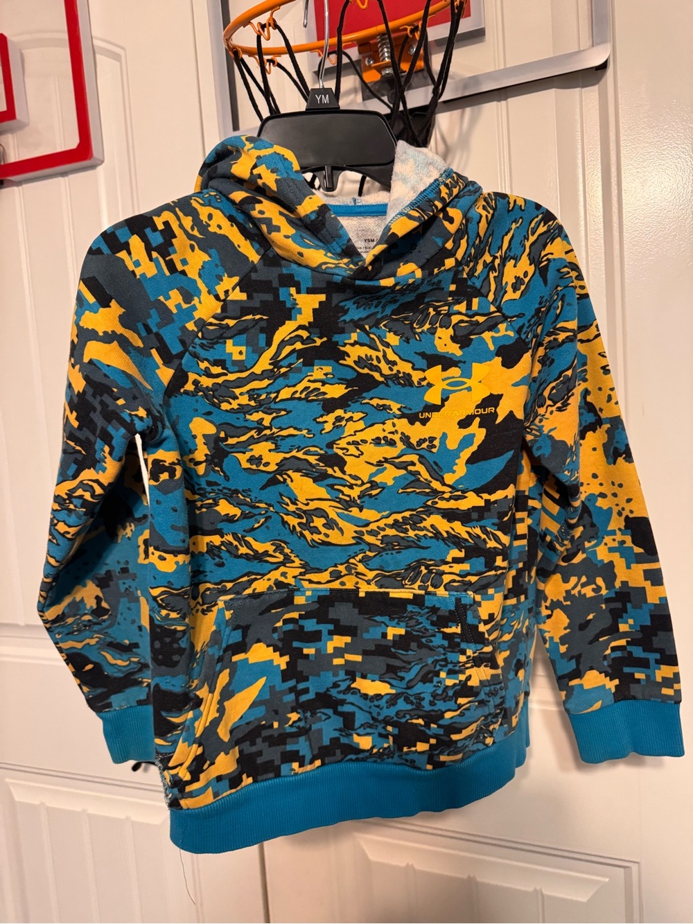 Under Armour Youth Teal, Yellow & Black Camo Pullover Hoodie